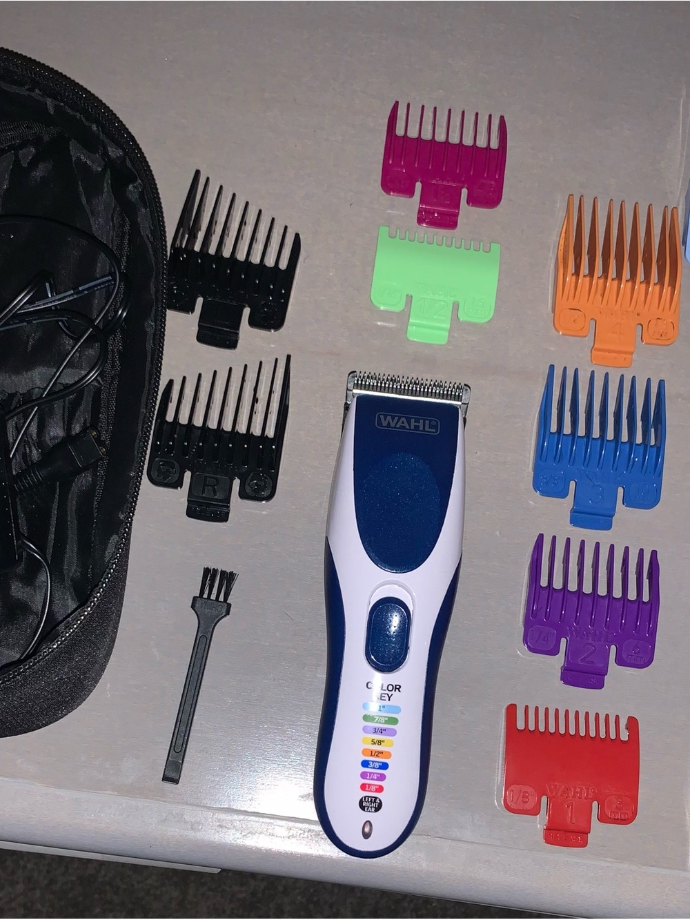 Wahl Cordless Hair Clipper with Color Guide Combs - White & Blue